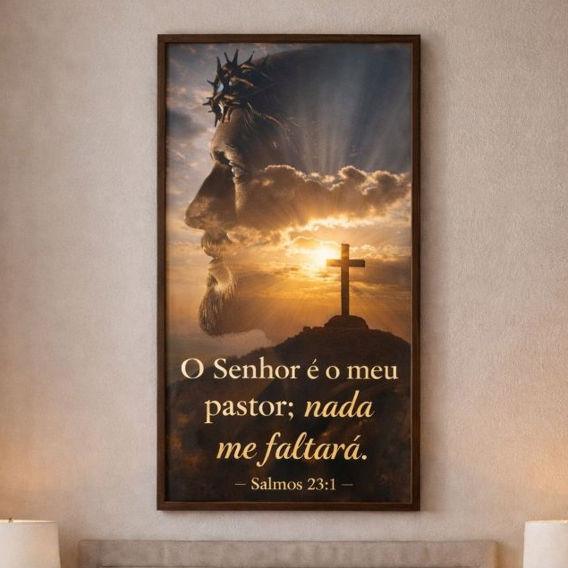 Quadro Decorativo Jesus Cristo Arte Religiosa Cristã para Quarto Sala escritório