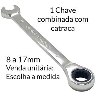 Chave de Boca Combinada com Catraca 11mm Profissional Aço Cromado Reversível em Oferta na Shopee