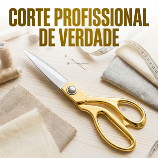 Tesoura Alfaiate Costureira Aço Inox Dourada Corte Preciso 24cm 26cm em Oferta na Shopee