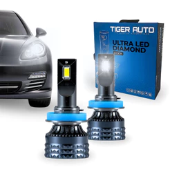 Par Lâmpada Ultra Led Diamond 9V 16V 6500K 60W 8000 Lumens Tiger Auto