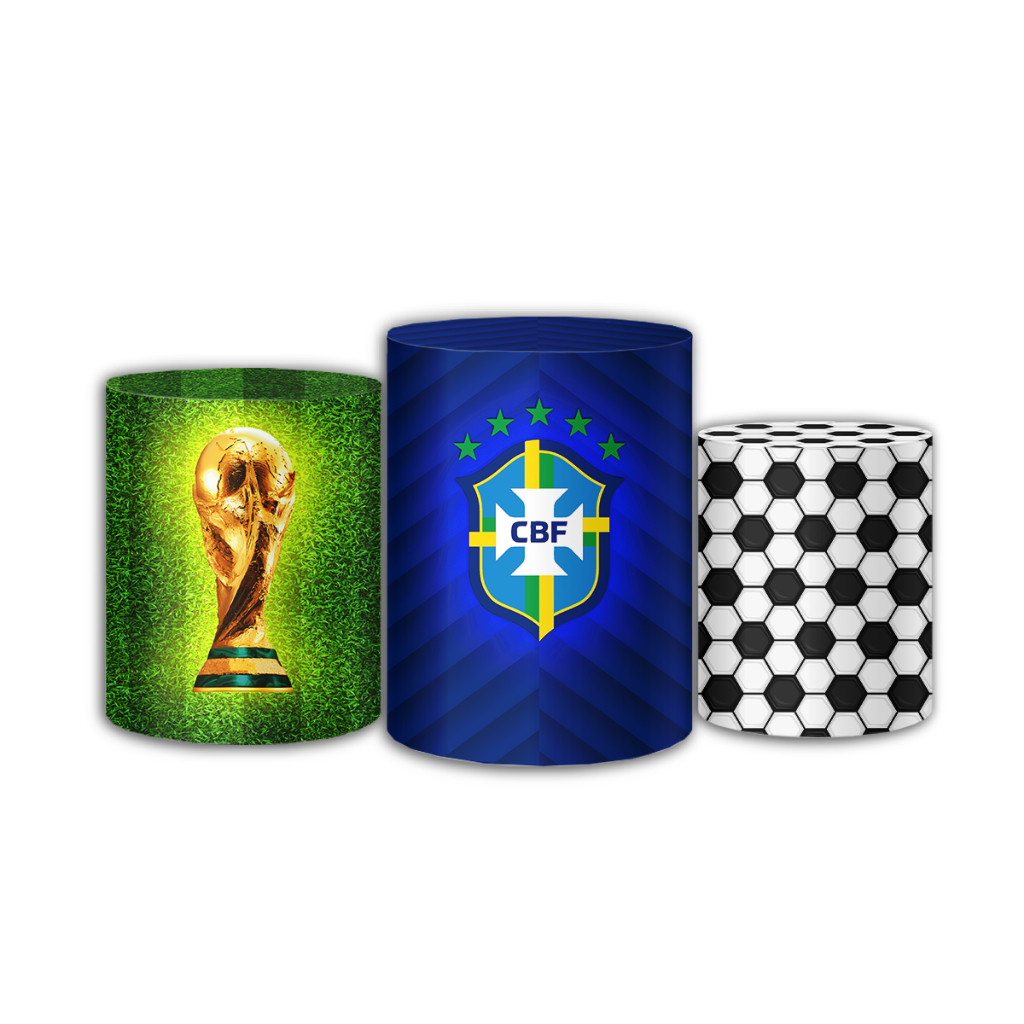 Kit 3 Capas Cilindros Decoração Tema Copa do Mundo 2026 - Sublimação Premium Promoçao