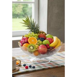 FRUTEIRA DE MESA DE ACRÍLICO COM BORDA DOURADA em Oferta na Shopee