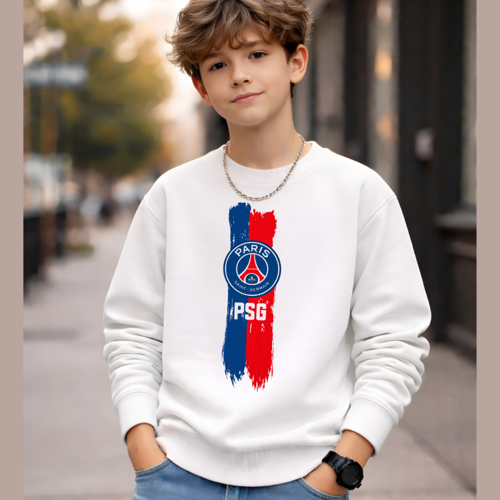 Moletom Infantil menino Agasalho gola redonda PSG Paris futebol