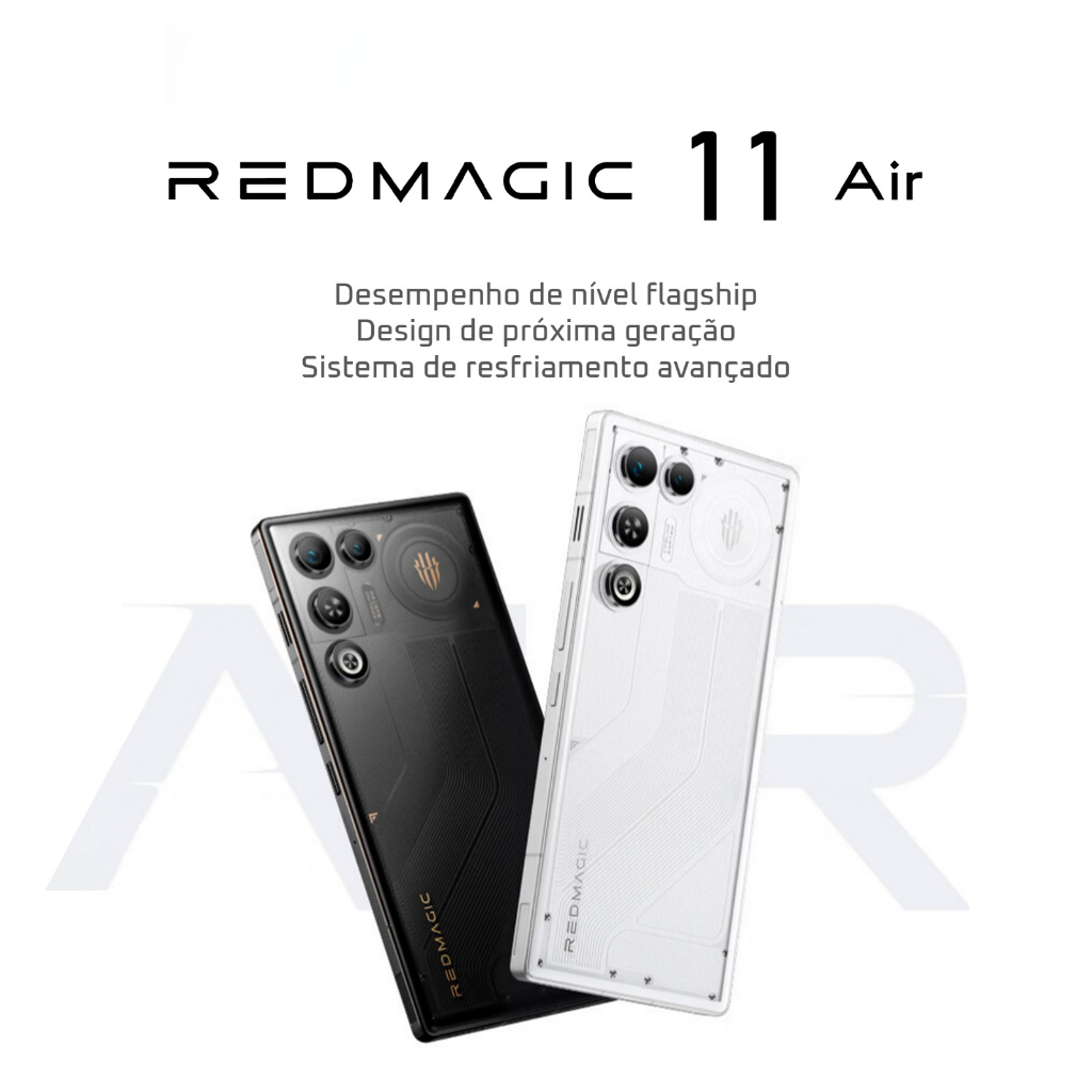 REDMAGIC 11 Air Celular Gamer 5G, Snapdragon 8 Elite, 12/16+256/512GB, tela OLED de 6,8", 144Hz, 7000mAh com NFC