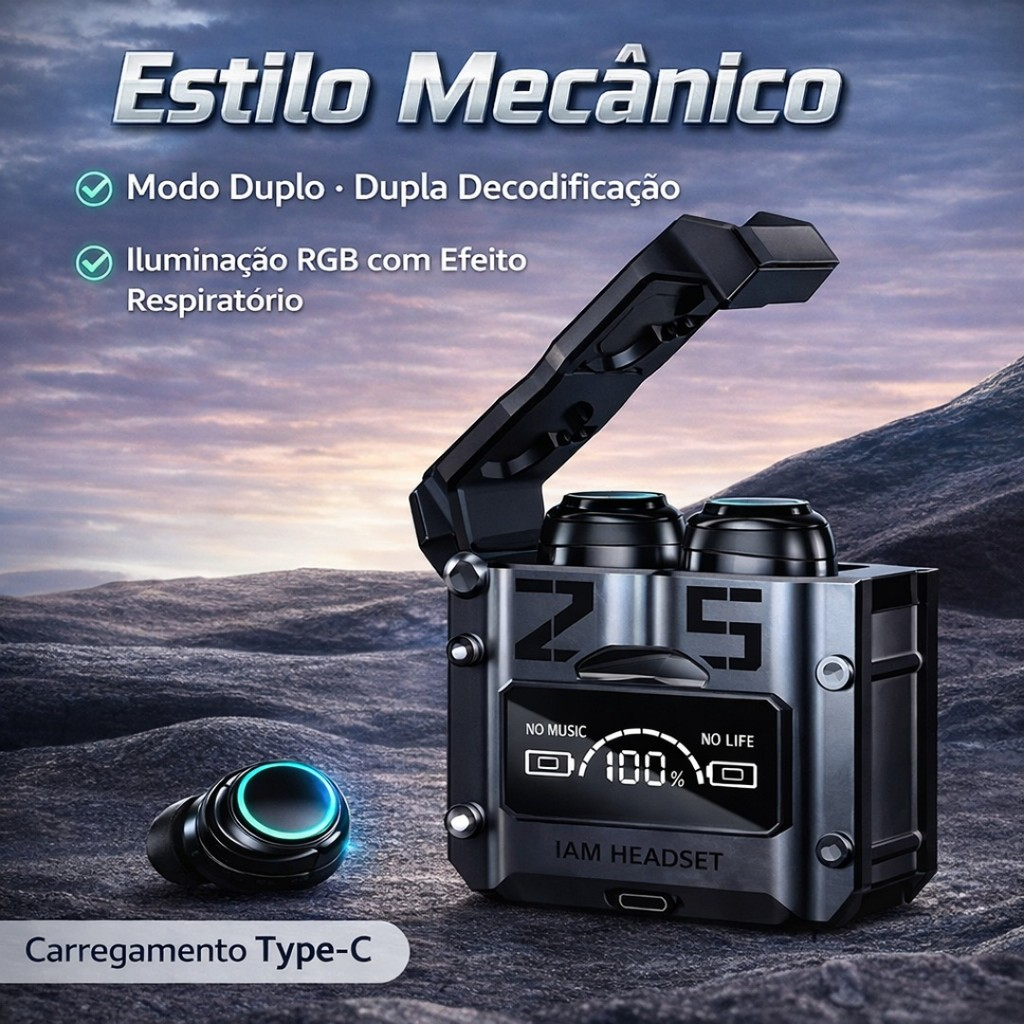 Fones De Ouvido Esportivos TWS M25 Sem Fio Bluetooth 5.3 Earbuds Com LED Microphone Estéreo vancon em Oferta na Shopee