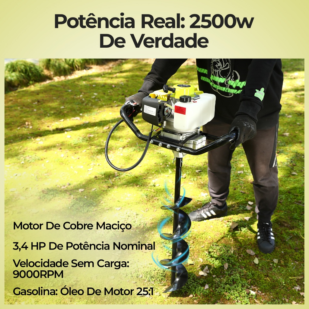 Motor Perfurador Solo 66cc 2500w Perfurador De Solo Sem Broca Desoon — imagem 2 de 2