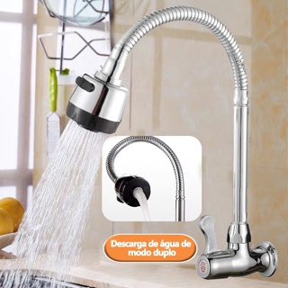 Inox Torneira  Prata/Preto Com Chuveiro Com Rotação De 360° Cozinha Luxo Parede Promoção em Oferta na Shopee
