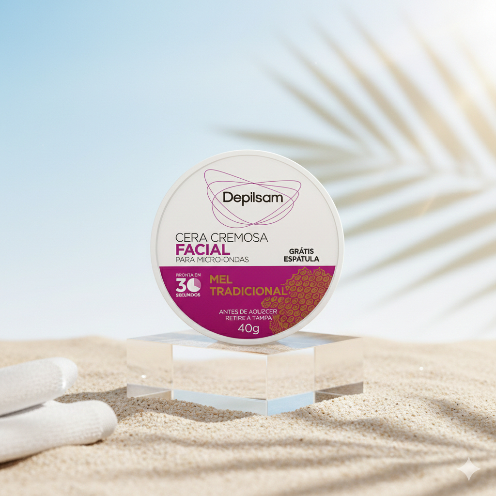Cera Cremosa Facial Depilsam de Micro-Ondas Mel 40G em Oferta na Shopee
