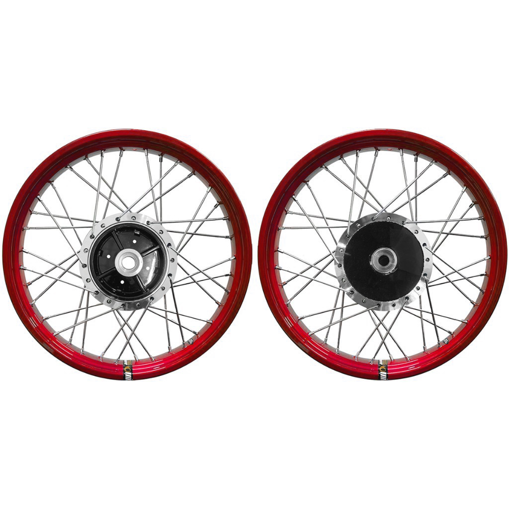 Par Roda Aro Viper Alumínio Vermelho Ybr Factor Tambor Ou Disco Diamantado Raio 4mm Ou Inox