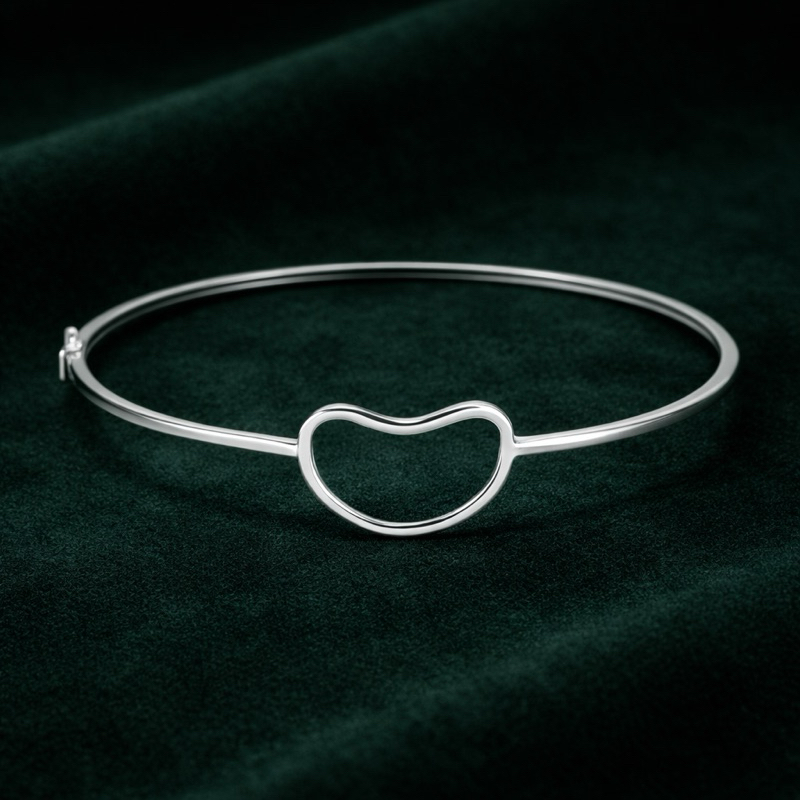 Bracelete Lua em Prata 925 Legítima Feminino Delicado Moderno