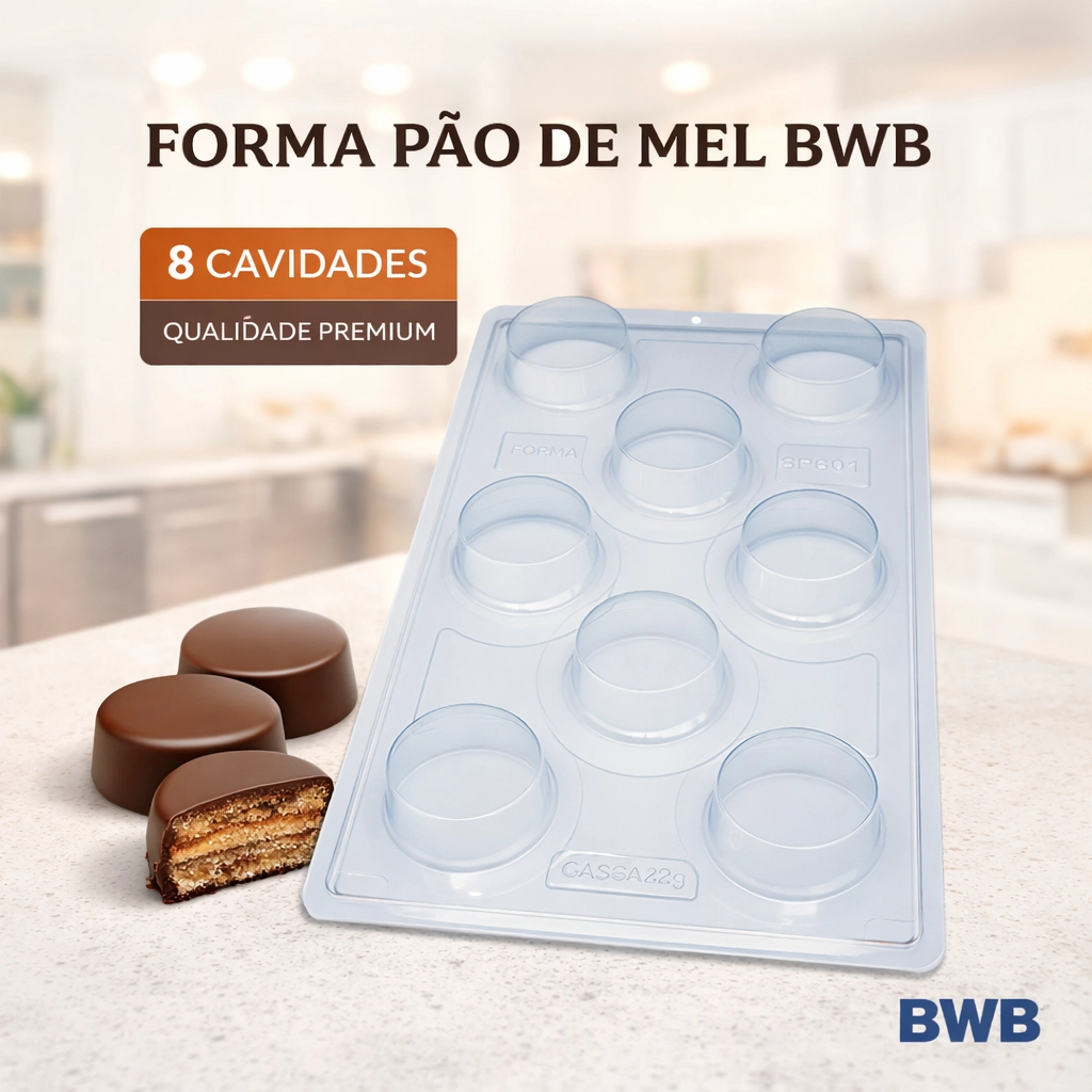 Kit 02 Formas Silicone Pão De Mel Pequeno Ref Sp 801Faz 16 Pão de Mel por vez Casca Chocolate Venda
