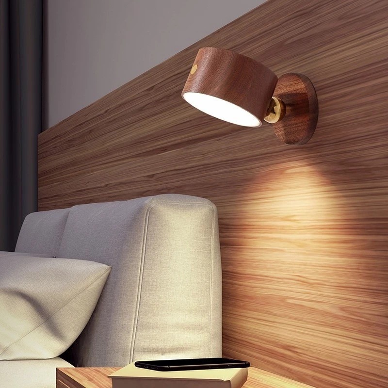Lâmpada De Parede Com 3 Modos Sem fio Com Imã Luz de Leitura LED Moderna Luminaria Alimentada USB Recarregavel