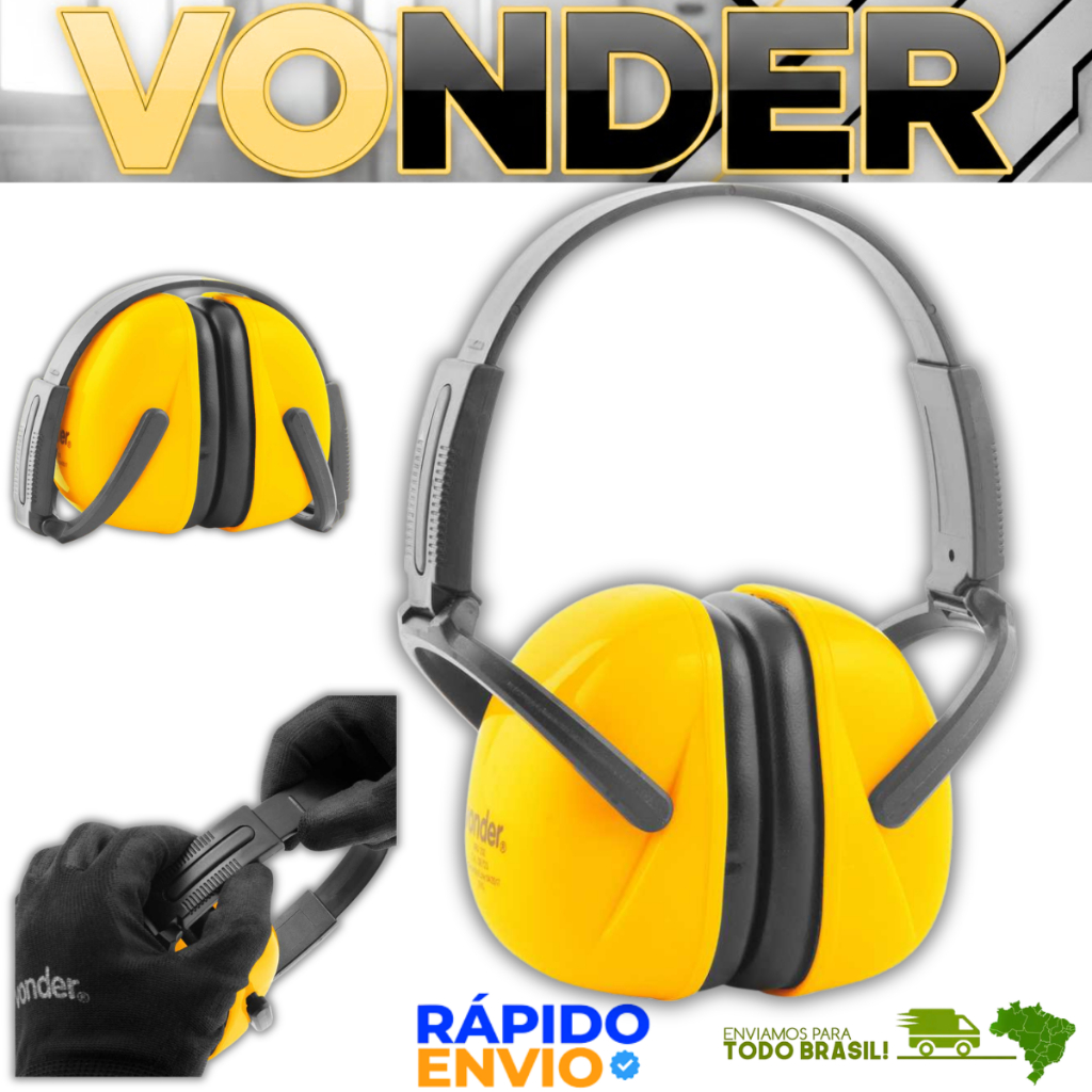 Abafador De Ruido Protetor Auricular Tipo Concha 9DB Epi Vonder Resistente Profissional Premium