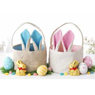 Cesta de páscoa em tecido em Oferta na Shopee