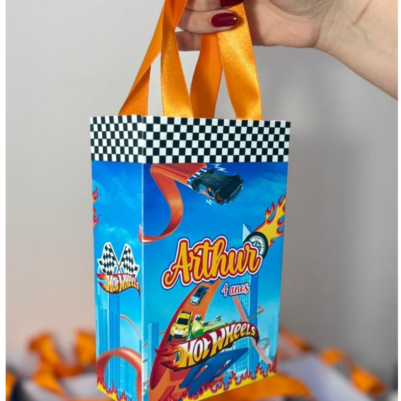 Sacolinha Personalizada HOT WHELLS - Sacoinhas Lembrancinhas de aniversário | Fazemos qualquer tema
