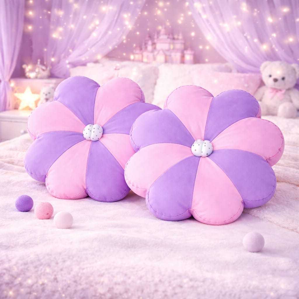 Kit Par 2 Almofadas Decorativas Flor 40x40cm Zíper Almofada para Sofá, Cama ,Quarto Casa e Decoração