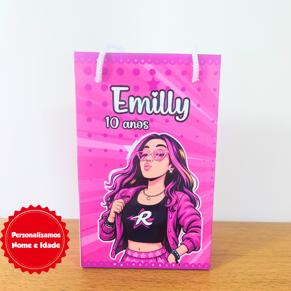 Sacolinha Personalizada Emily Vick 2 Cub dos Rosa  — Lembrancinha Festa Infantil