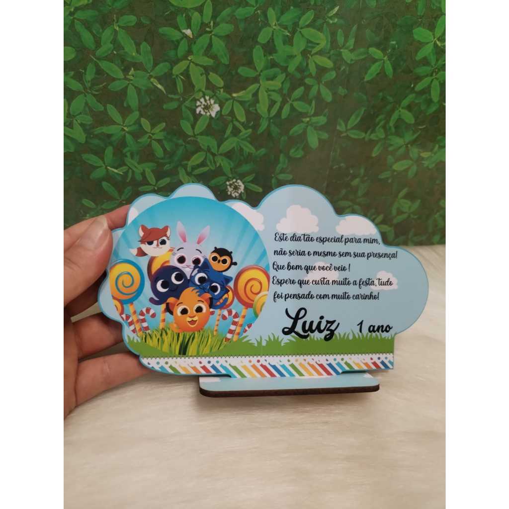 Centro de Mesa Personalizado em MDF BOLOFOFOS AZUL – Lembrancinha Decoração para Festas Aniversario