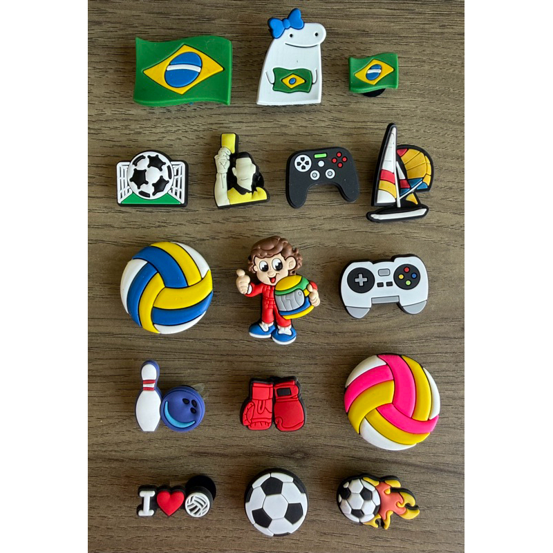 Aplique Emborrachado de Esportes para Babuche em Oferta na Shopee