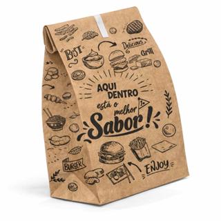 Saco Para Delivery Kraft SOS Pequeno 28x18x09C/ 100 Unid Embalagem Hamburguer Restaurante Lanchonete em Oferta na Shopee