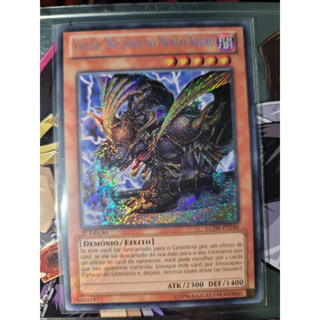 Dourado, Wu-Lorde do Mundo Negro - Goldd, Wu-Lord of Dark World - Raridade SECRET - Yugioh! Original Konami.