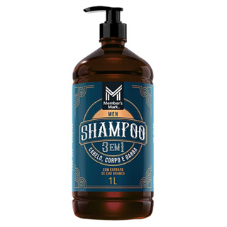 Shampoo Homem 3 em 1 Barba - Cabelo - Corpo Limpa Perfuma E Hidrata Members Mark 1 Litro em Oferta na Shopee