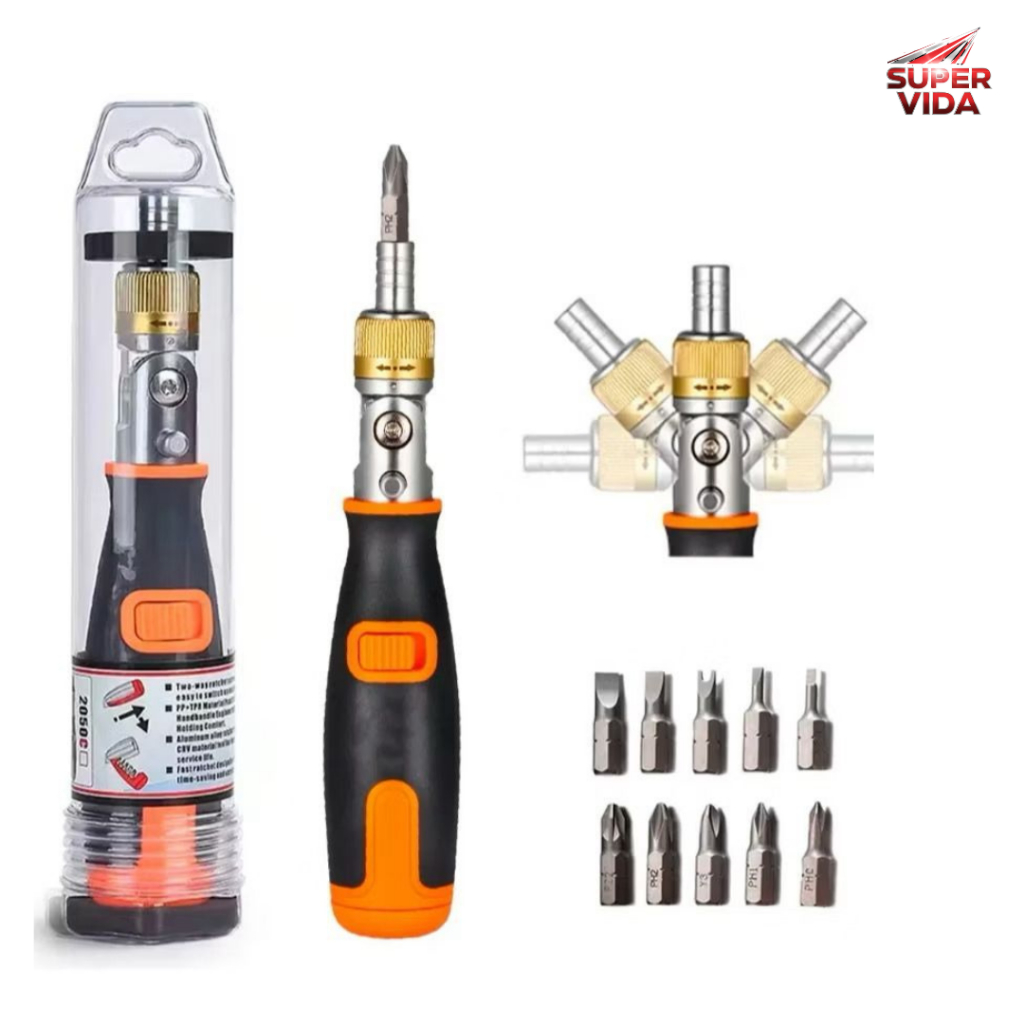 Kit Chaves Catraca 1/4 12 Pçs Bits Fenda Philips Torx Soquete Multifuncional  5.0 em Oferta na Shopee