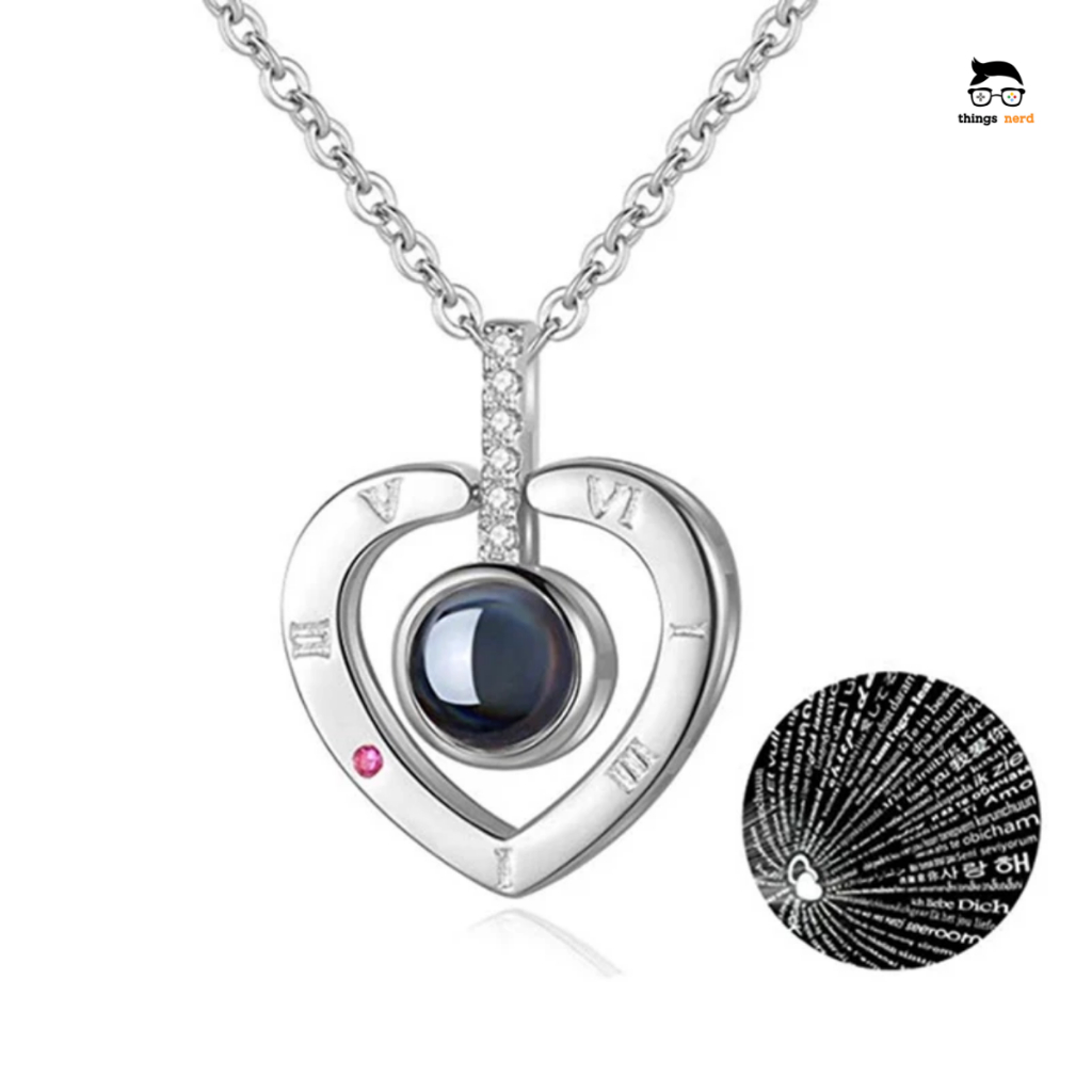 Colar Pingente Coração Eu Te Amo 100 Idiomas Línguas Prata Presente Amor Romântico Namorados em Oferta na Shopee