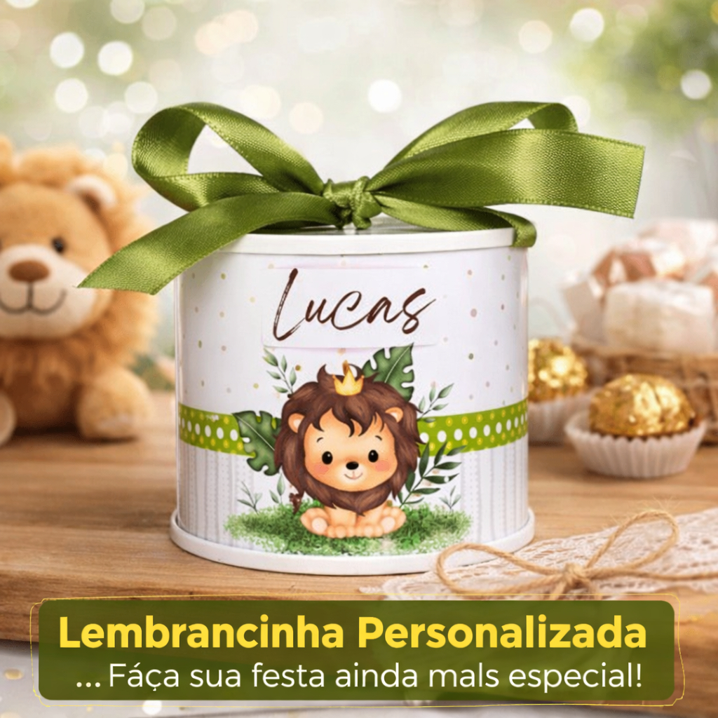 Tubolata Lembrancinha personalizada Leãozinho | Lembrancinha de Aniversário | Festa Infantil