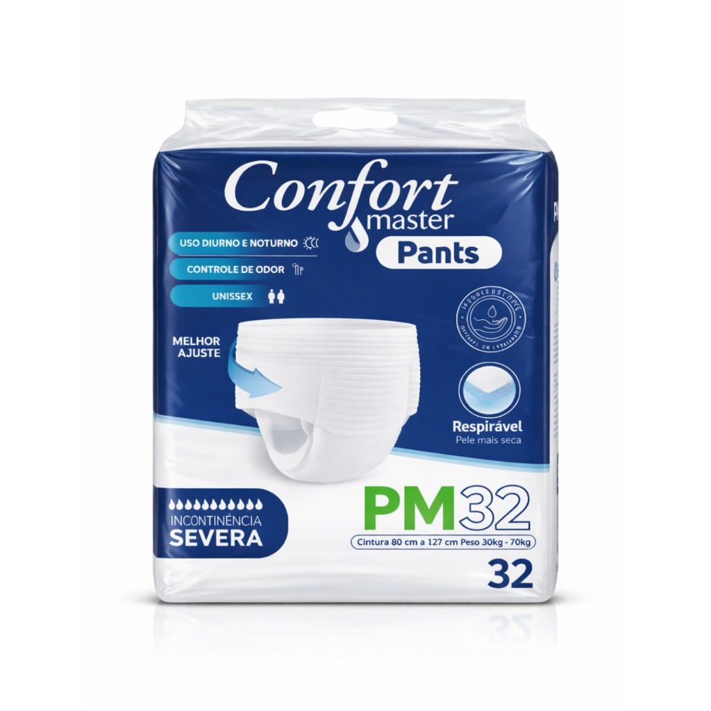 Fralda Calça Geriátrica Confort Master Pants | P/M | 32 Unid | Incontinência Adulta em Oferta na Shopee