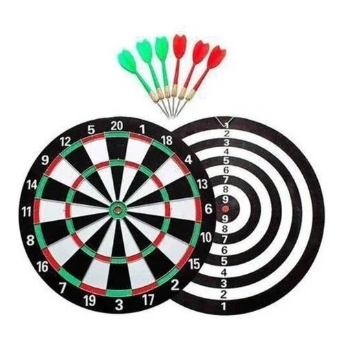 Jogo de Dardos Profissional com Alvo Dupla Face 30cm, 6 Dardos Inclusos, Colorido