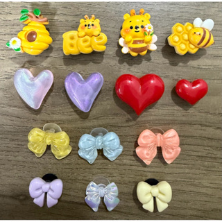 Aplique de Resina para Calçado tipo Babuche: Laços, Corações e Abelhas em Oferta na Shopee