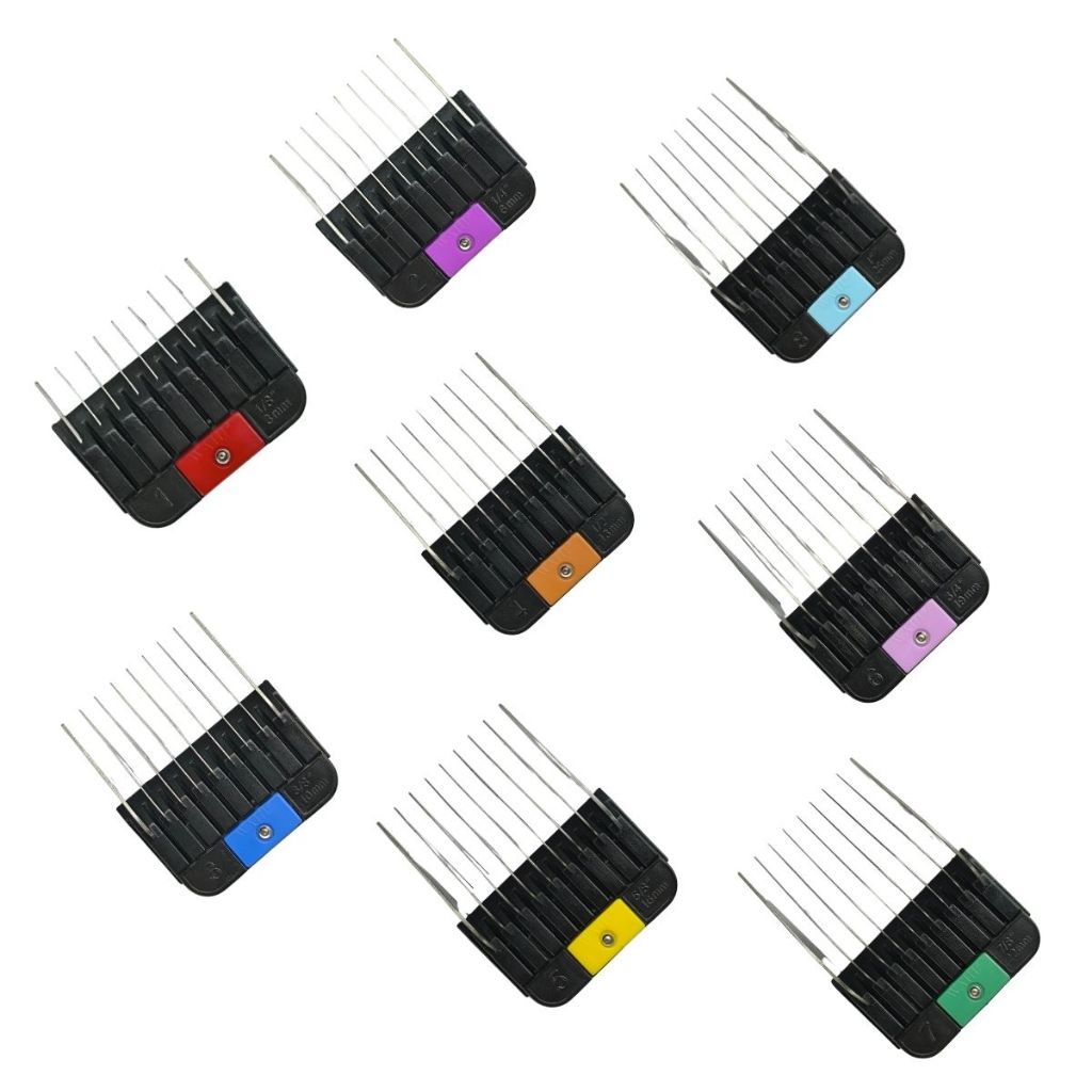 Kit 8 Peças Pentes Coloridos De Altura Para Tosa Pet Wahl Alumínio Profissional