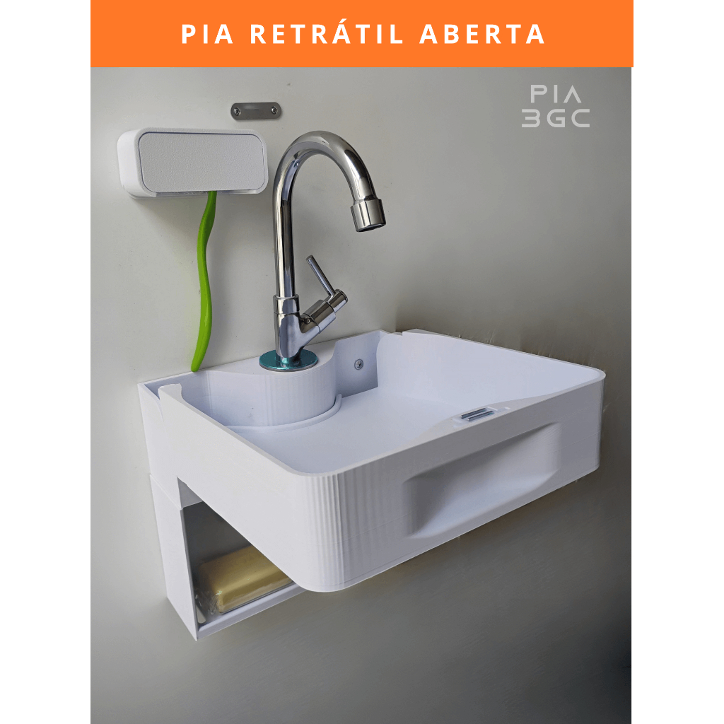 Pia motorhome 3GC pia RETRÁTIL para Motorhome – Compacta, Completa e Inteligente