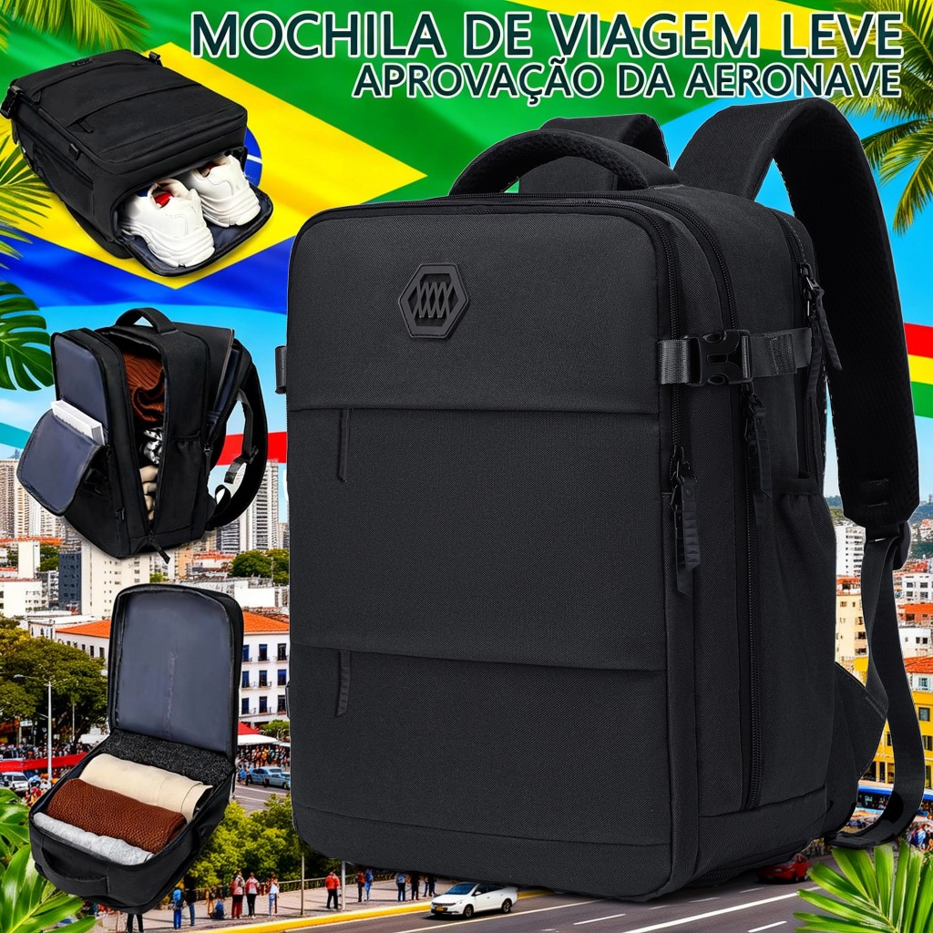 Unisex laptop backpack, travel backpack, multifunctional waterproof casual backpack, with shoe compartment