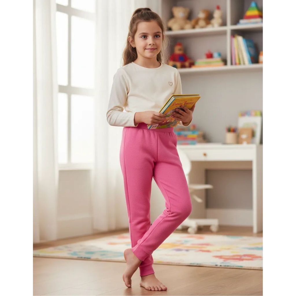 Calça Moletom Infantil Juvenil Menina Em Moletom Flanelado Jogger Básica Frio Inverno