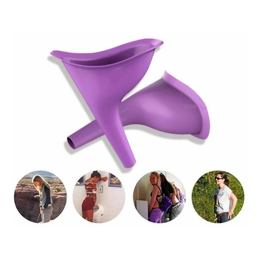 Kit 2 Urinol Feminino Para Fazer Xixi Em Pé Funil Mijador Mictório Higiênico Gestante Idosa Portátil Acampamento Trilha