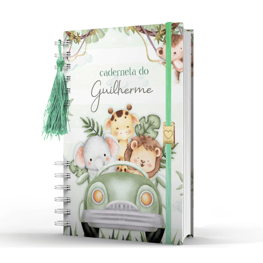 Caderneta De Vacina/Vacinação/Saúde Menino Personalizada C/ Nome Atualizada - Safari