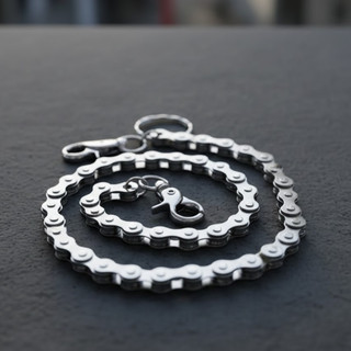 Corrente de calça - Corrente Estilo Bike/Moto - Dupla – Metal Prateado com Gancho Chaveiro