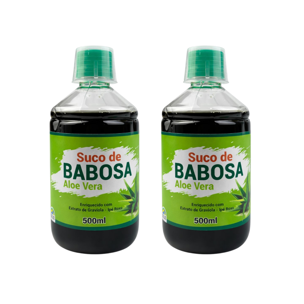 Kit 2 Sucos de Babosa Aloe Vera 500ml Graviola + Ipe Roxo - Composto Natural Líquido em Oferta na Shopee