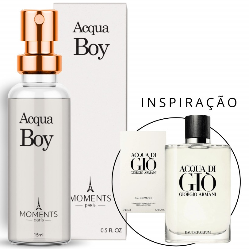Perfume Importado Contratipo Masculino Acqua Boy Eau de Parfum EDP 15ml Moments Paris Homem