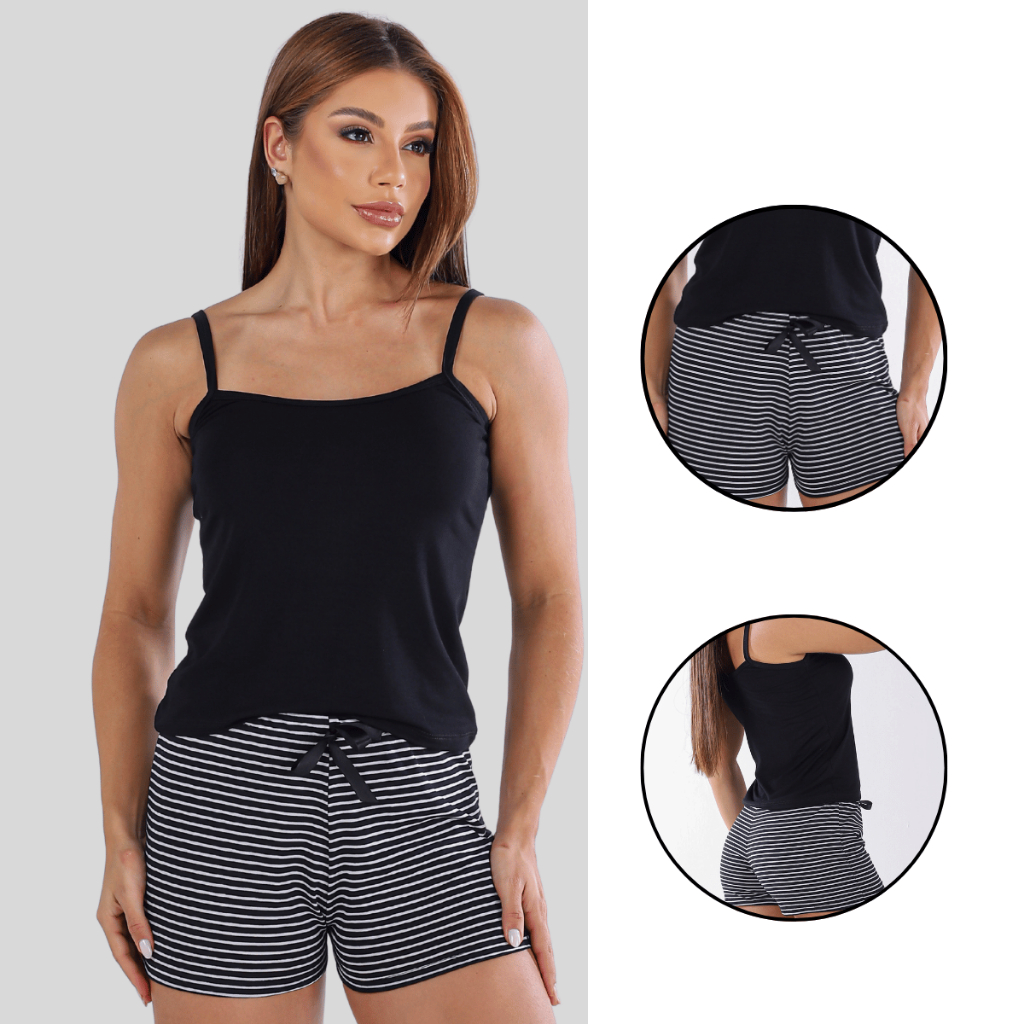 Pijama Feminino Baby Doll Luxo Composê Premium