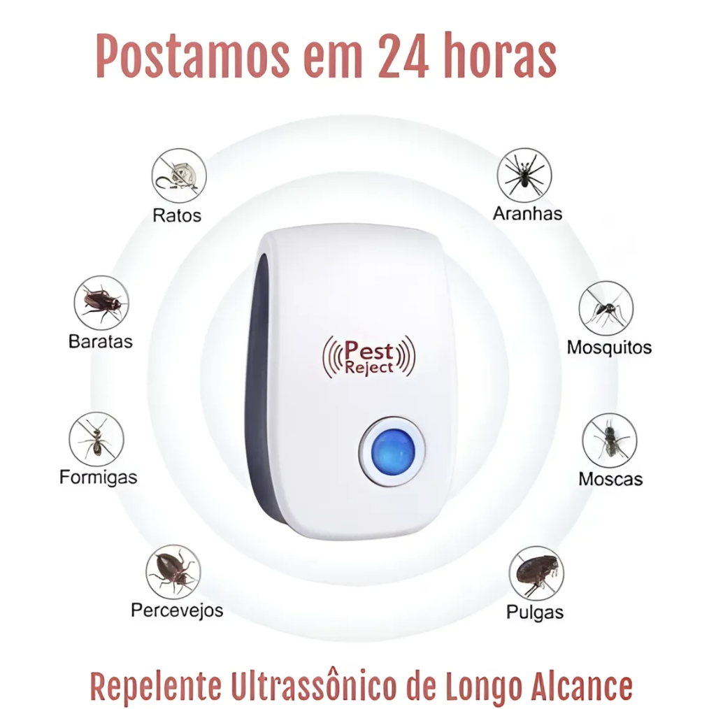 KIT 4/3/2/1 Repelente Eletrônico Ultrassônic Bivol Espanta Ratos E Insetos Repele Moscas, Pernilongos, Baratas, Morcegos em Oferta na Shopee
