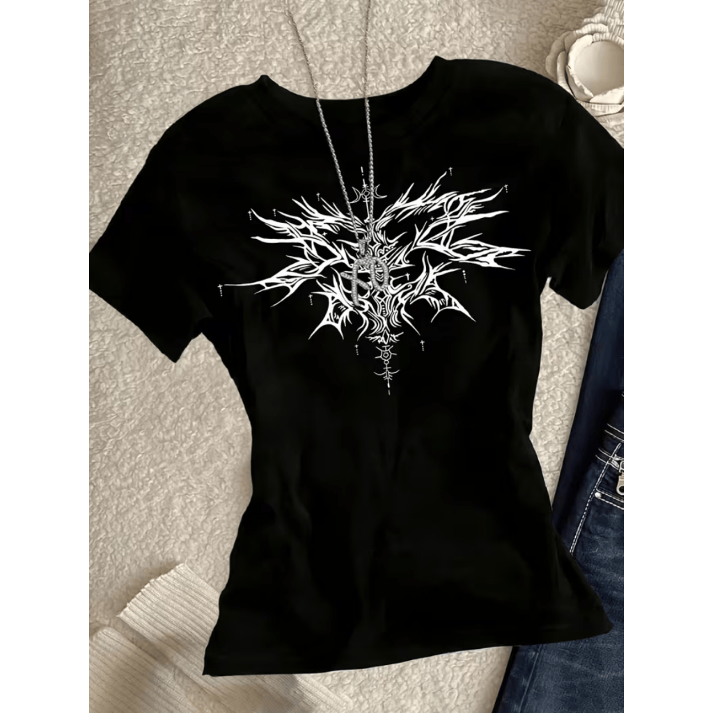 Camiseta Gótica Darkwear Alternativo Aesthetic Algodão Y2k Unissex em Oferta na Shopee