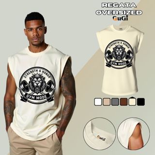 Regata Machão Muscle Masculina Algodão Penteado Academia Treino Gym Estampa Leão Camiseta Cavada em Oferta na Shopee