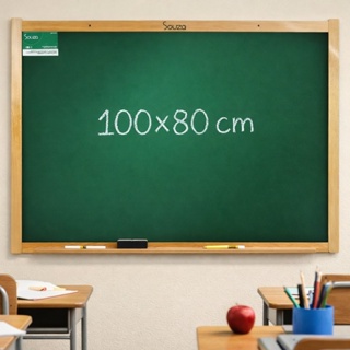 Lousa Quadro Verde 100x80 com Moldura de Madeira+Apagador+50 Giz Lousa para Sala de Aula, Escritório em Oferta na Shopee