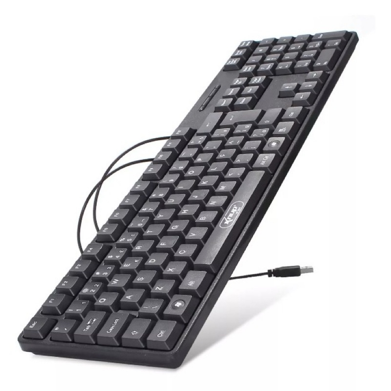 Teclado USB ABNT2 Completo com Teclas Macias e Design Slim – Ideal para Escritório e Home Office