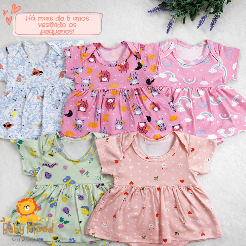 BODY SAIA EM COTTON PARA BEBÊ MENINA - LUXO E CONFORTO - 100% ALGODÃO ANTIALÉRGICO 1/2un OFERTA RELÂMPAGO ENVIO EM 12HRS