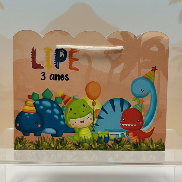 Kit Sacolinha Nuvem Personalizada-Dinossauro baby-Pegue e Monte-Decoração de Festa-Lembrancinhas-festa