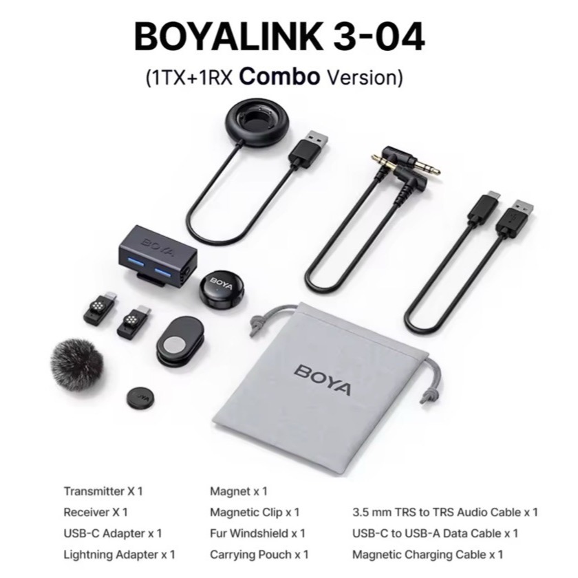 Microfone De Lapela Boya Boyalink 3-04 Iphone/android Preto